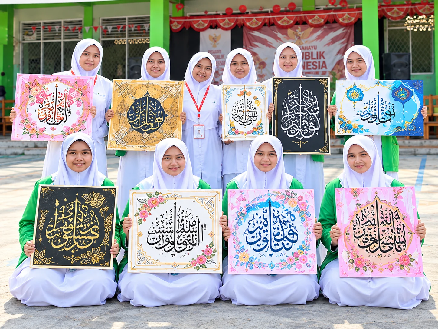 Hasil karya Kaligrafi Putri Pondok Pesantren Attahiyyah