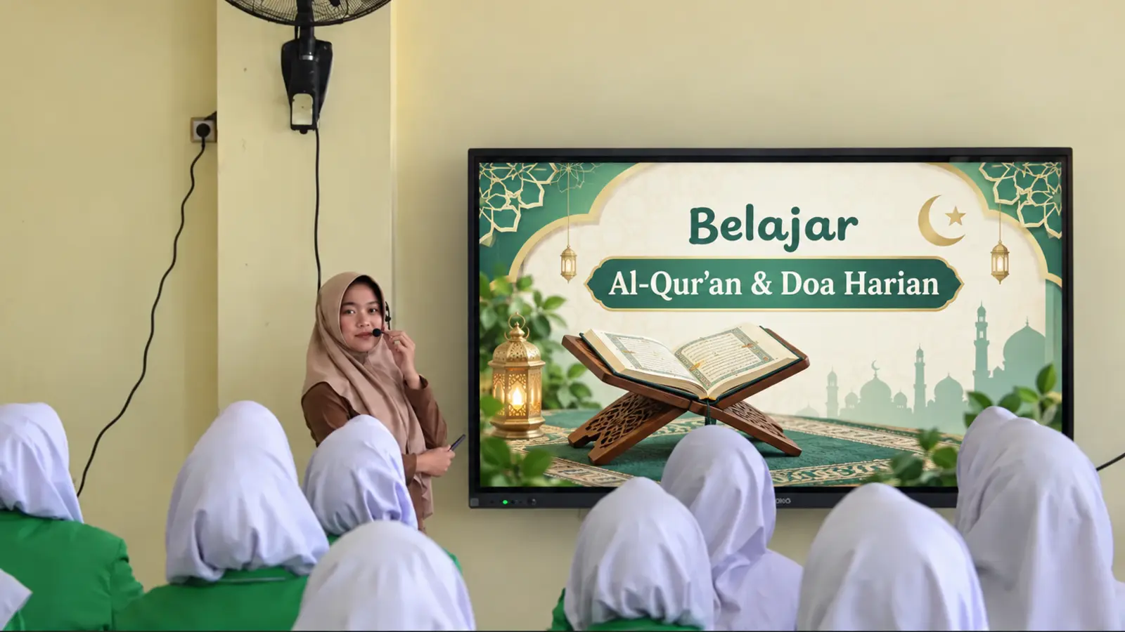 Pembelajaran Al-Qur’an dan doa harian menggunakan smartboard di Attahiyyah